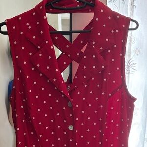 Vintage Dressbarn Red & White Polka Dot Dress